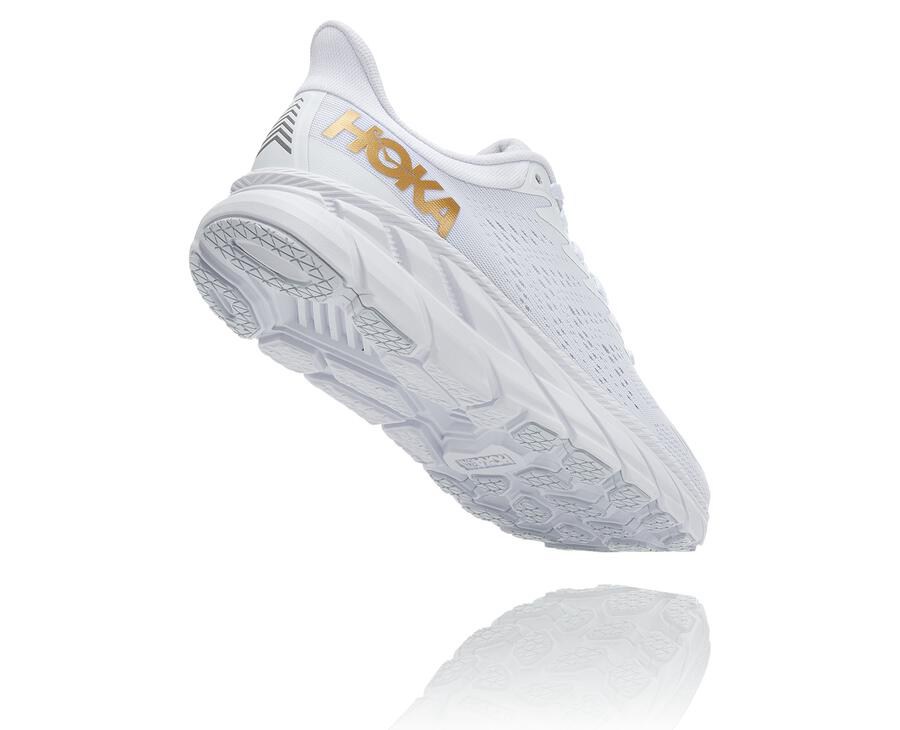 Running Shoes Mens - Hoka One One Clifton 7 - White - AMTUGRJ-70